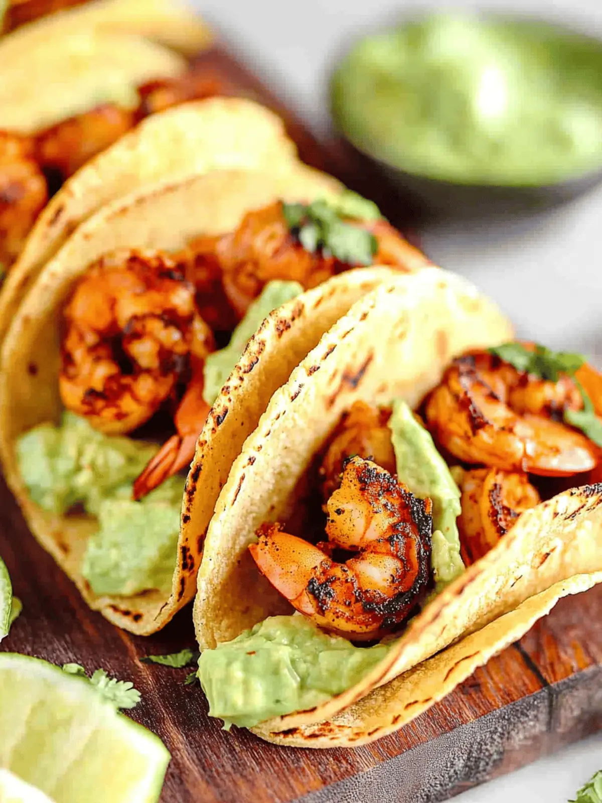 Spicy Shrimp Tacos with Avocado Crema