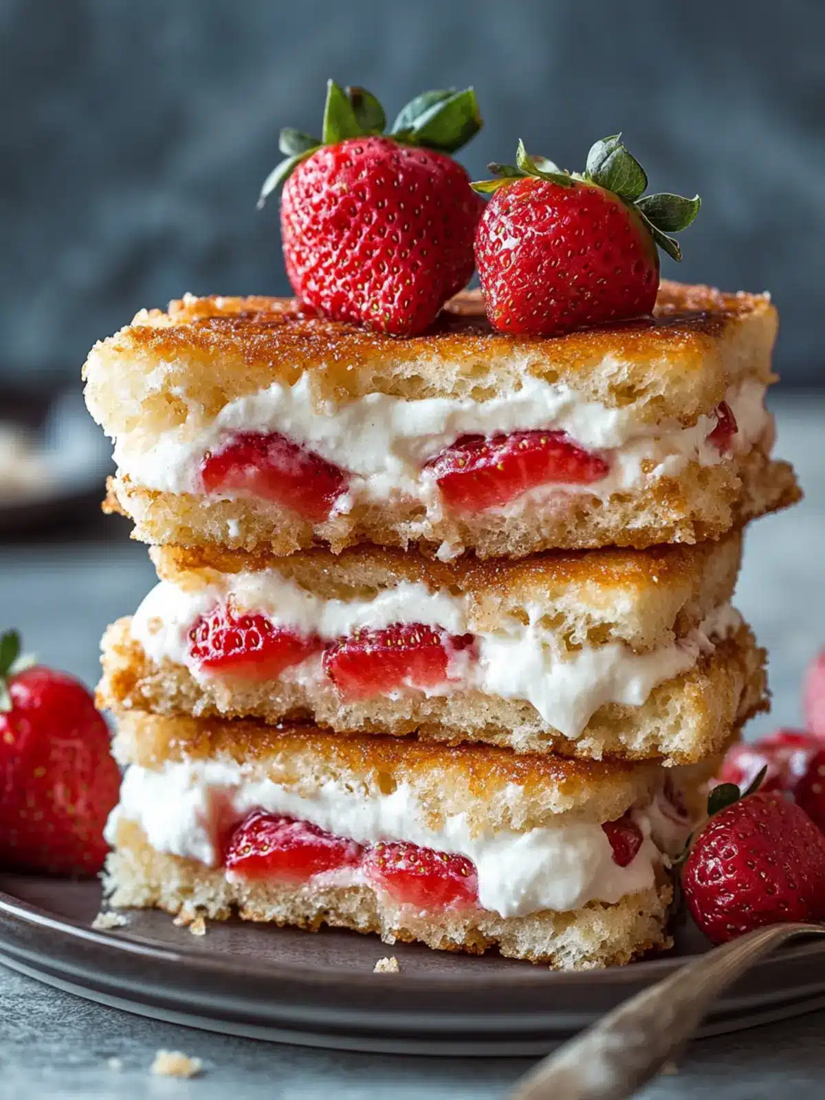 Fried Strawberry Cheesecake Sandwiches