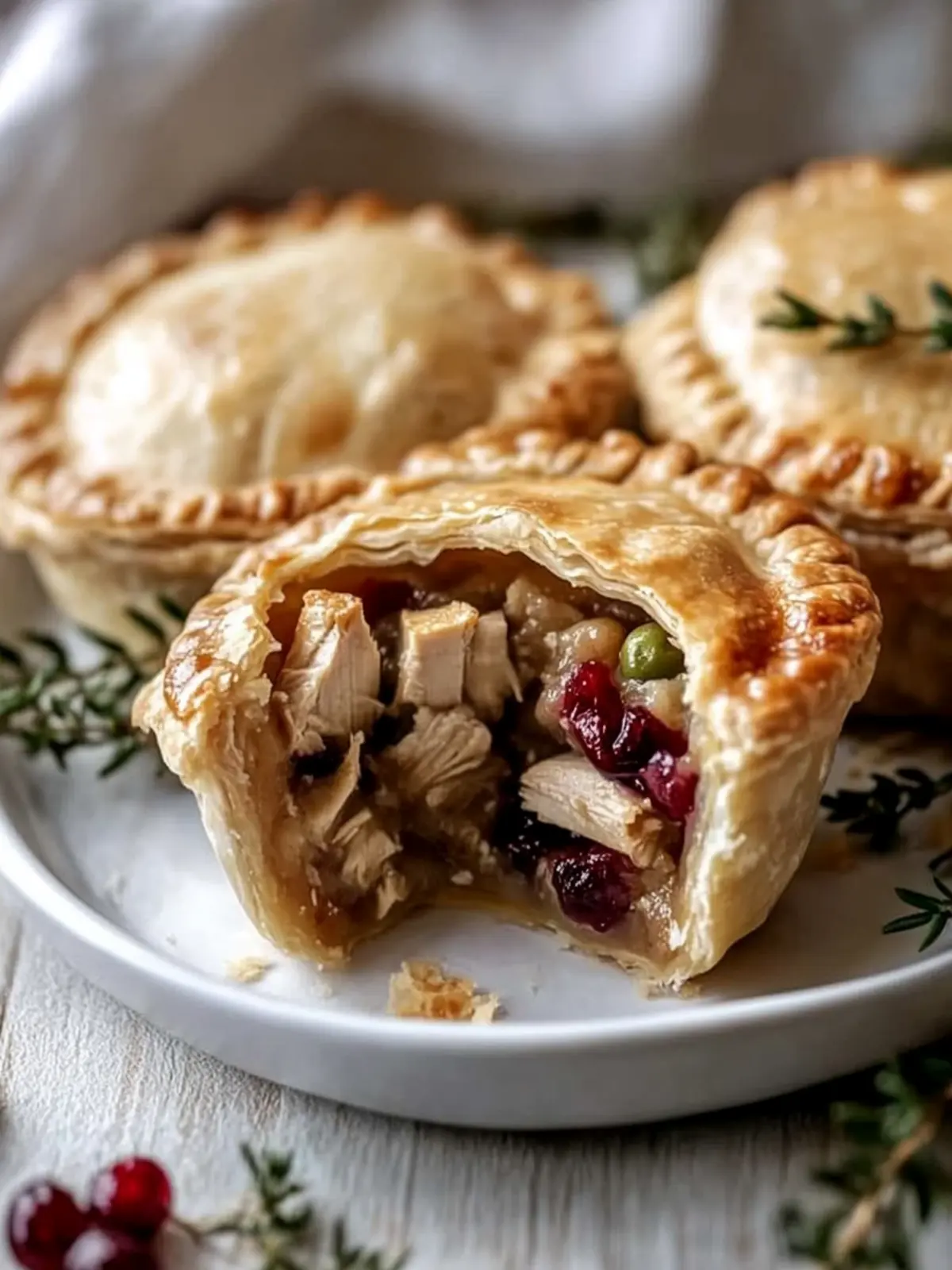 Mini Thanksgiving Turkey & Cranberry Pot Pies to Savor 2 Mini Thanksgiving Turkey & Cranberry Pot Pies
