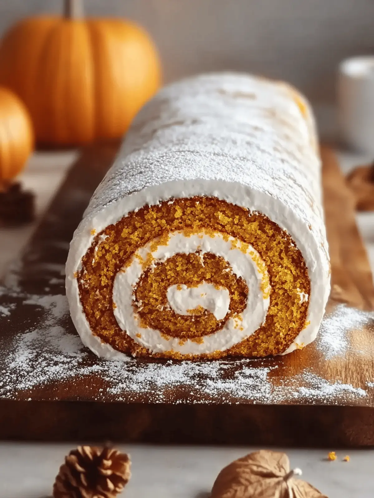 Fall Pumpkin Spice Roll Cake