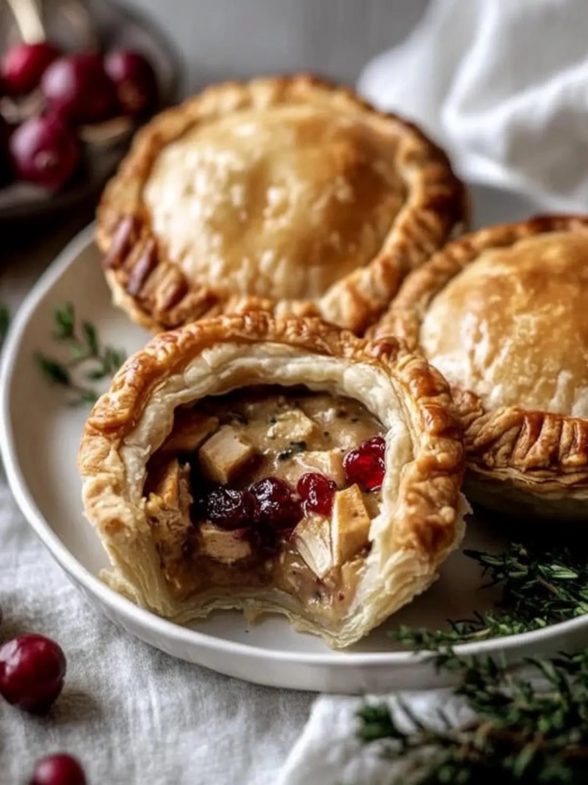 Mini Thanksgiving Turkey & Cranberry Pot Pies to Savor 3 Mini Thanksgiving Turkey & Cranberry Pot Pies
