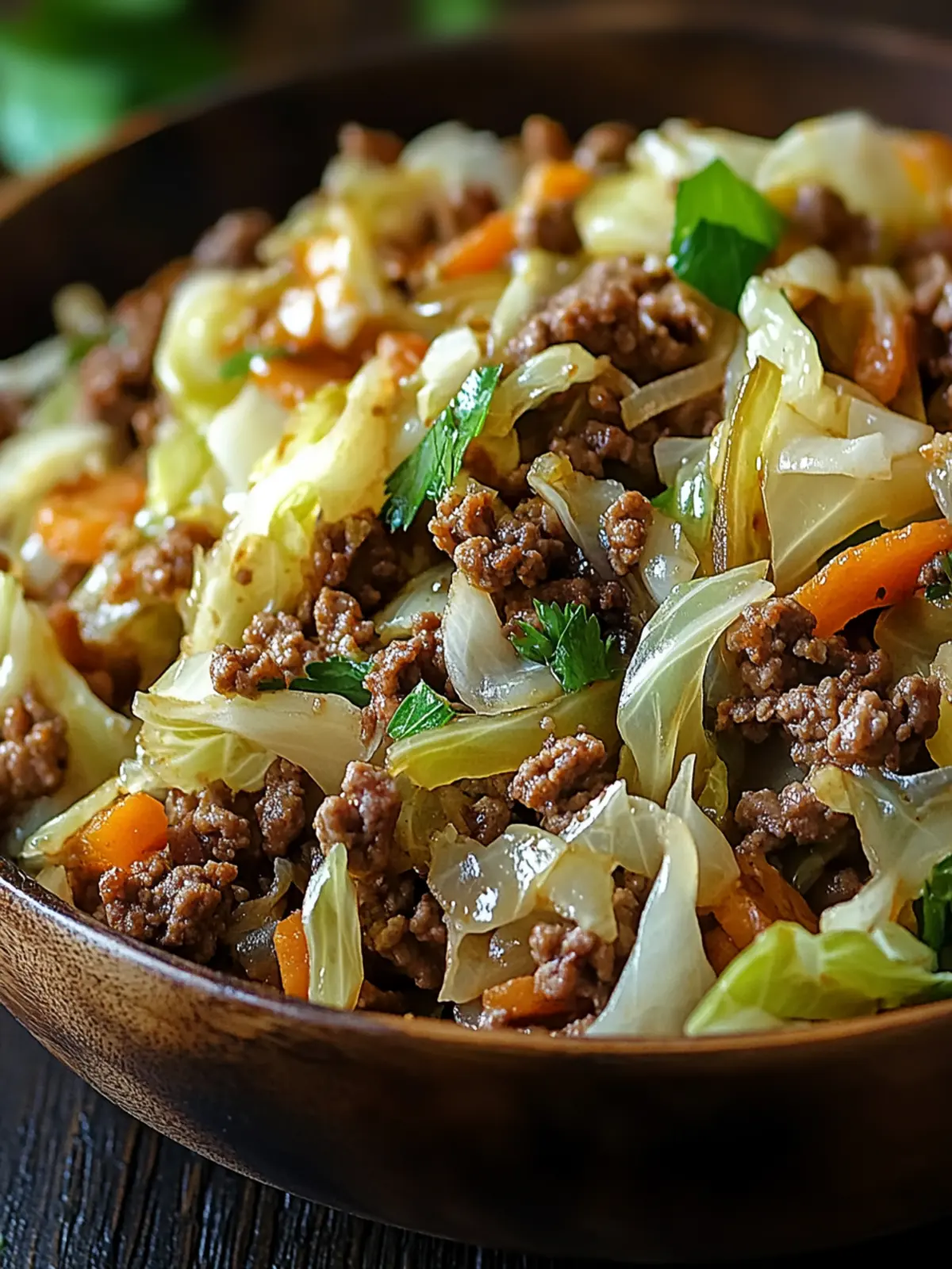 Ground Beef and Chopped Cabbage