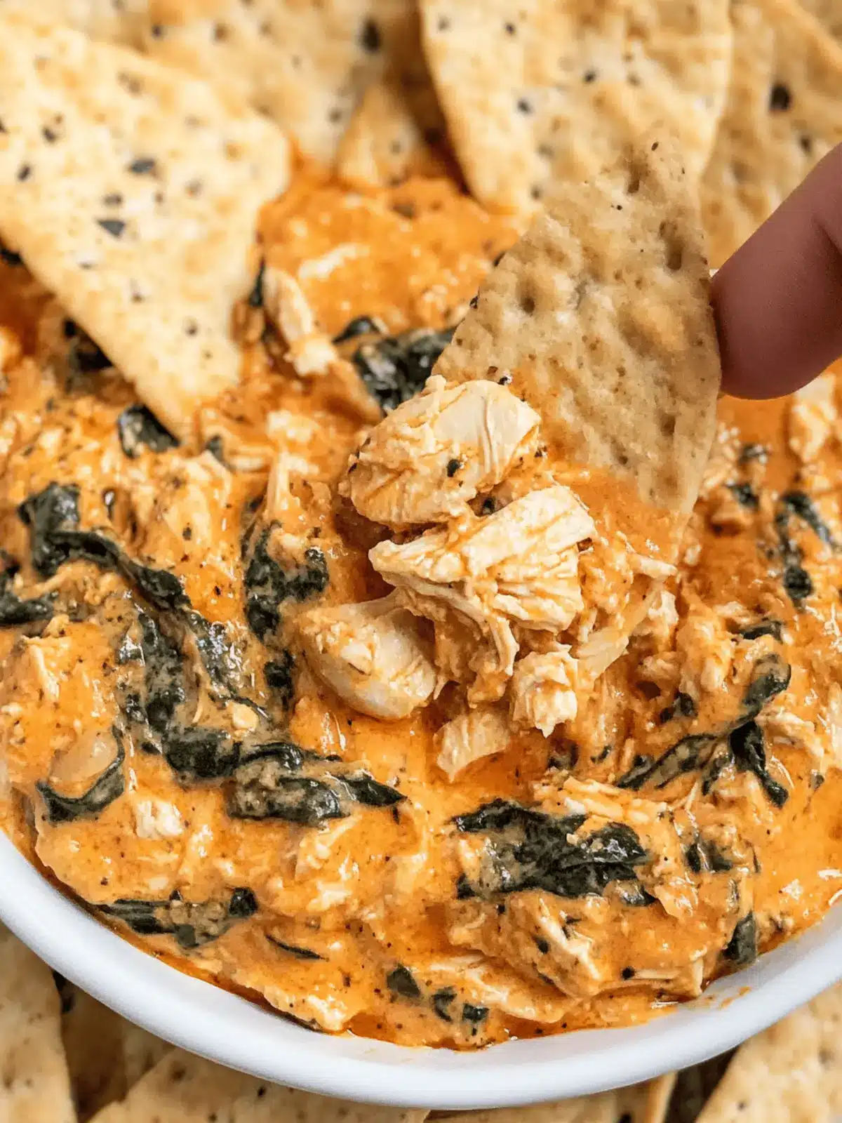 Buffalo Chicken Spinach Dip