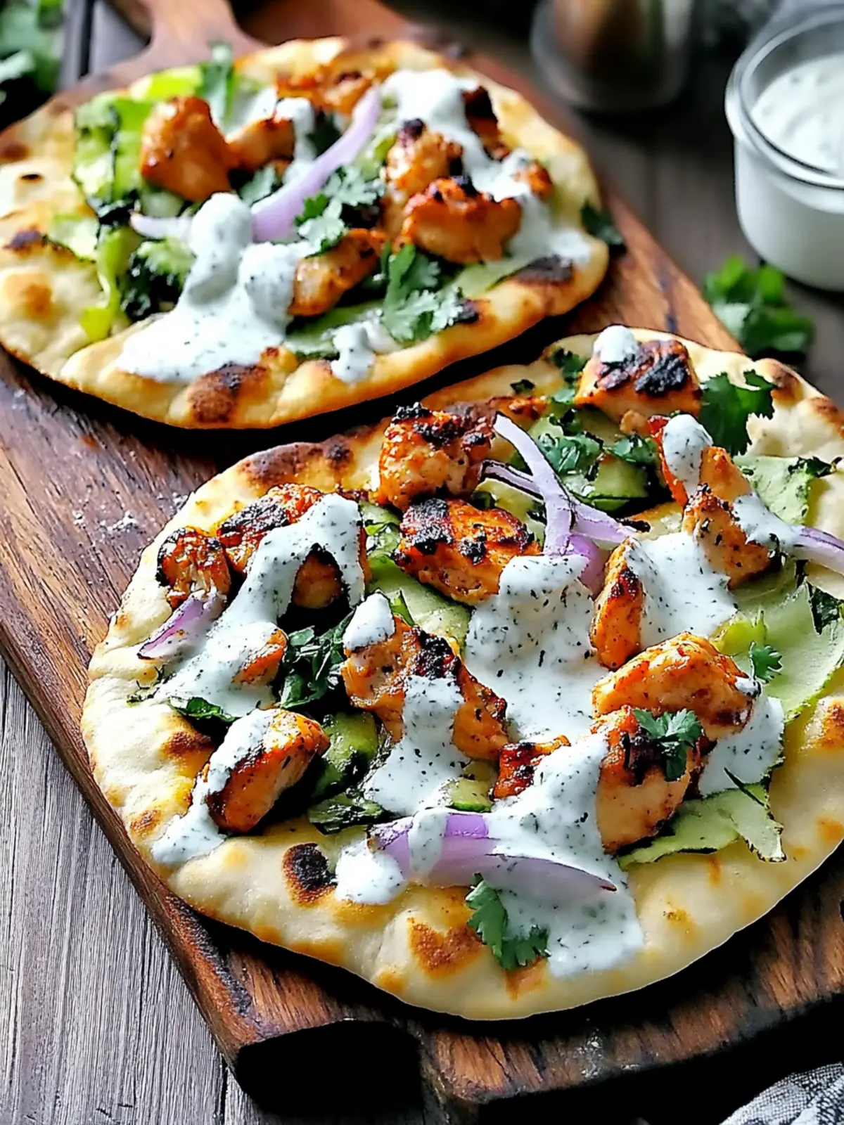 Tandoori Chicken Naan Pizza