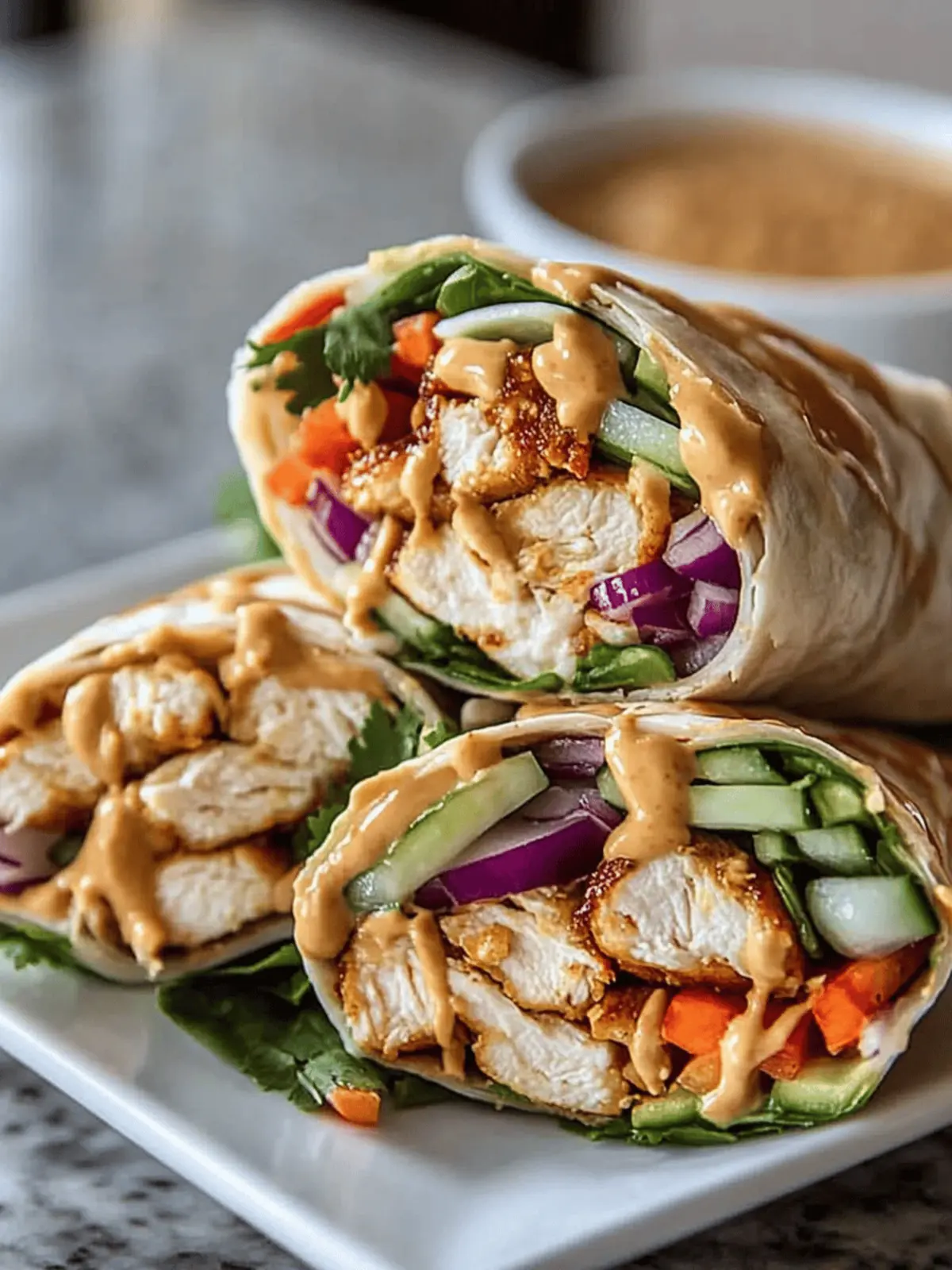 Thai Peanut Chicken Wraps