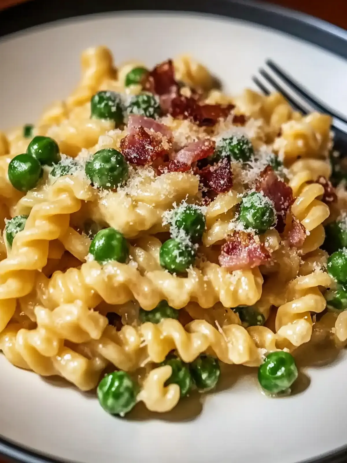 Creamy Pasta with Peas and Pancetta