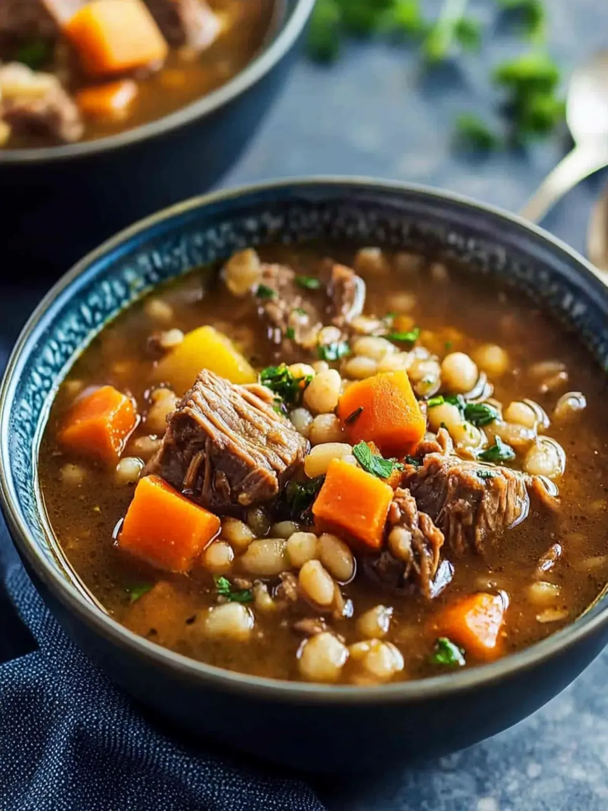 Hearty Crockpot Beef and Barley Soup