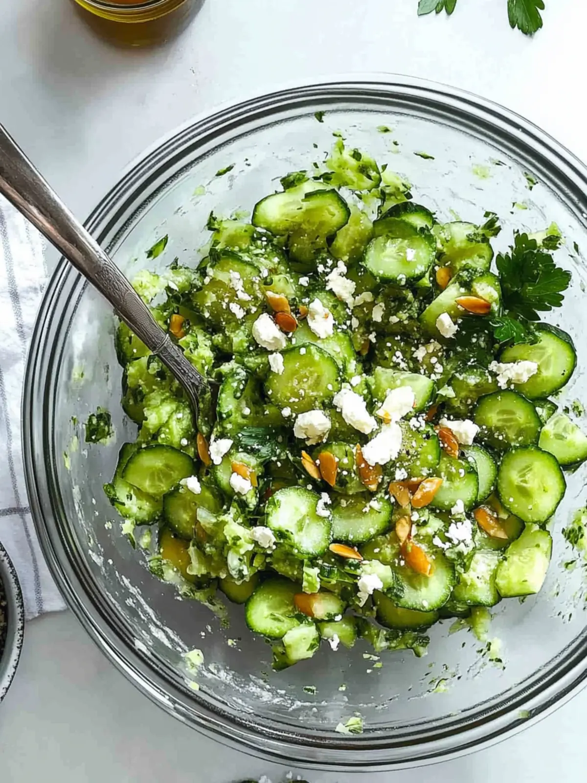 Zesty Smashed Cucumber Salad with Avocado & Feta Bliss 4 Smashed Cucumber Salad