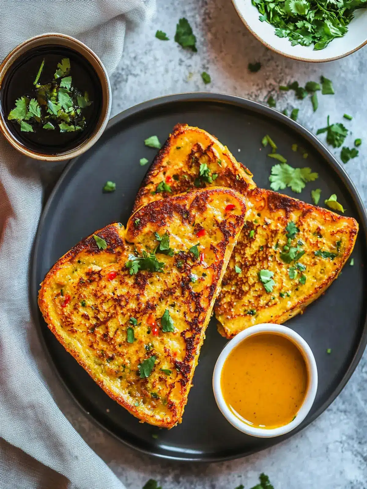 Masala French Toast with Turmeric & Chili