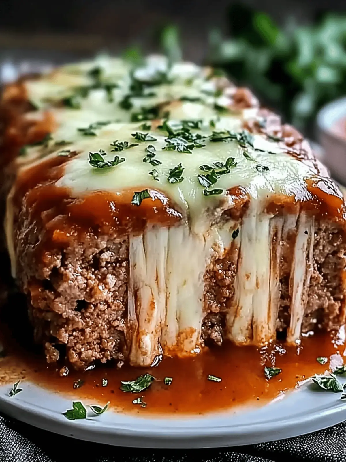 Stuffed Meatloaf with Mozzarella