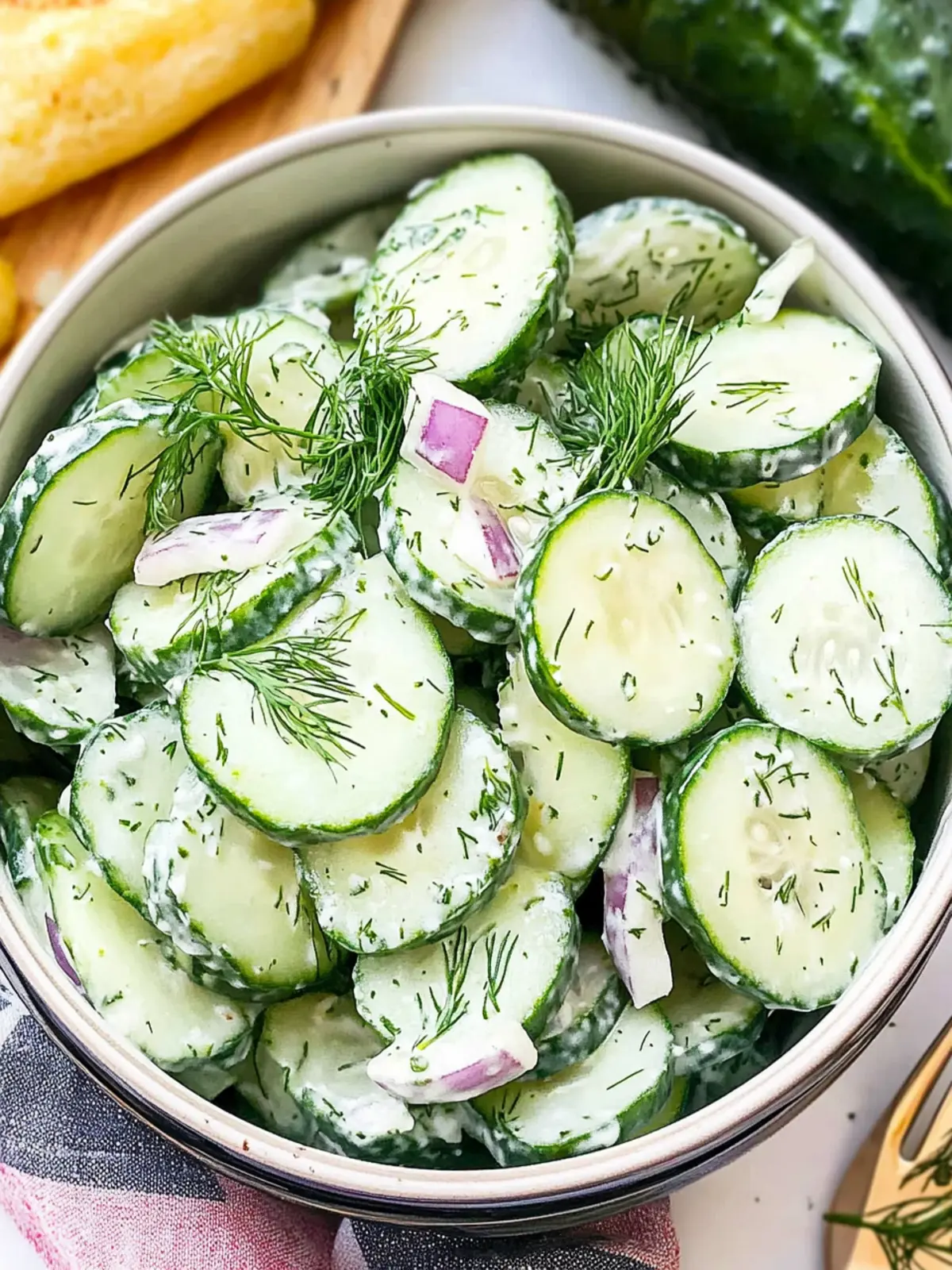 Crisp Cucumber Dill Salad with Creamy Yogurt Delight 3 Cucumber Dill Salad