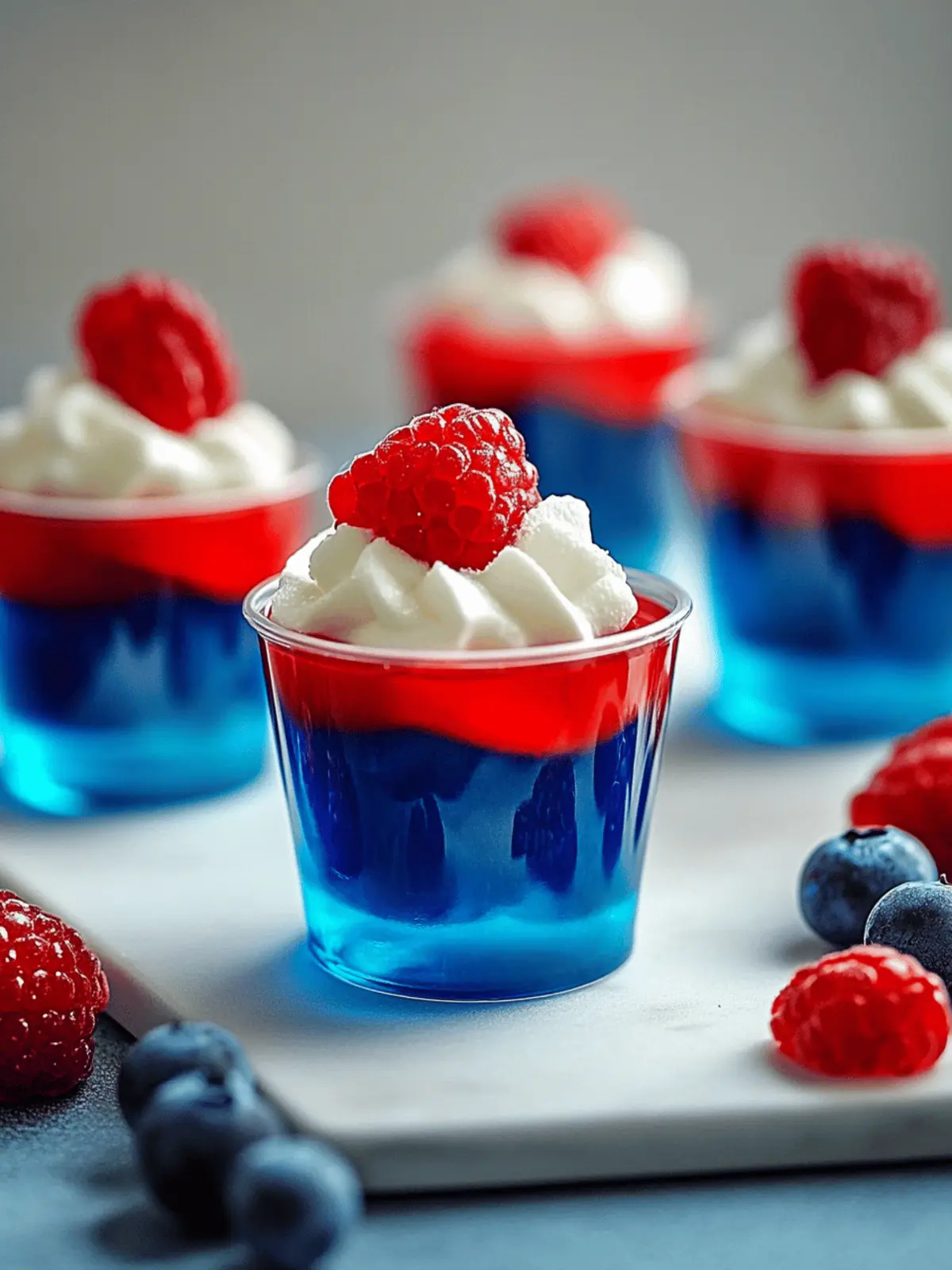 Red, White, and Blue Jello Cups