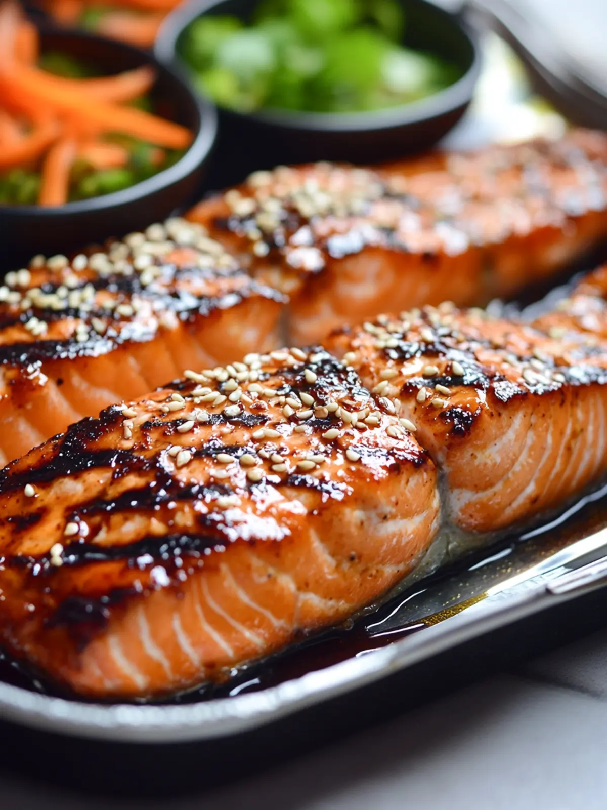 Korean-Style Grilled Salmon in Sweet Bulgogi Marinade