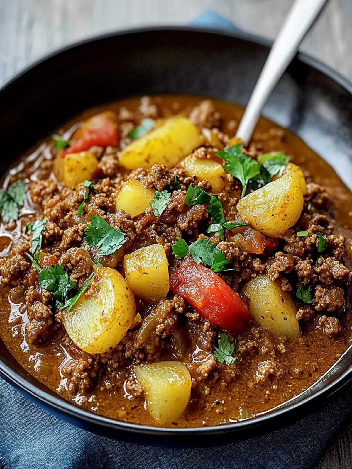 Spicy Ground Beef and Potato Curry