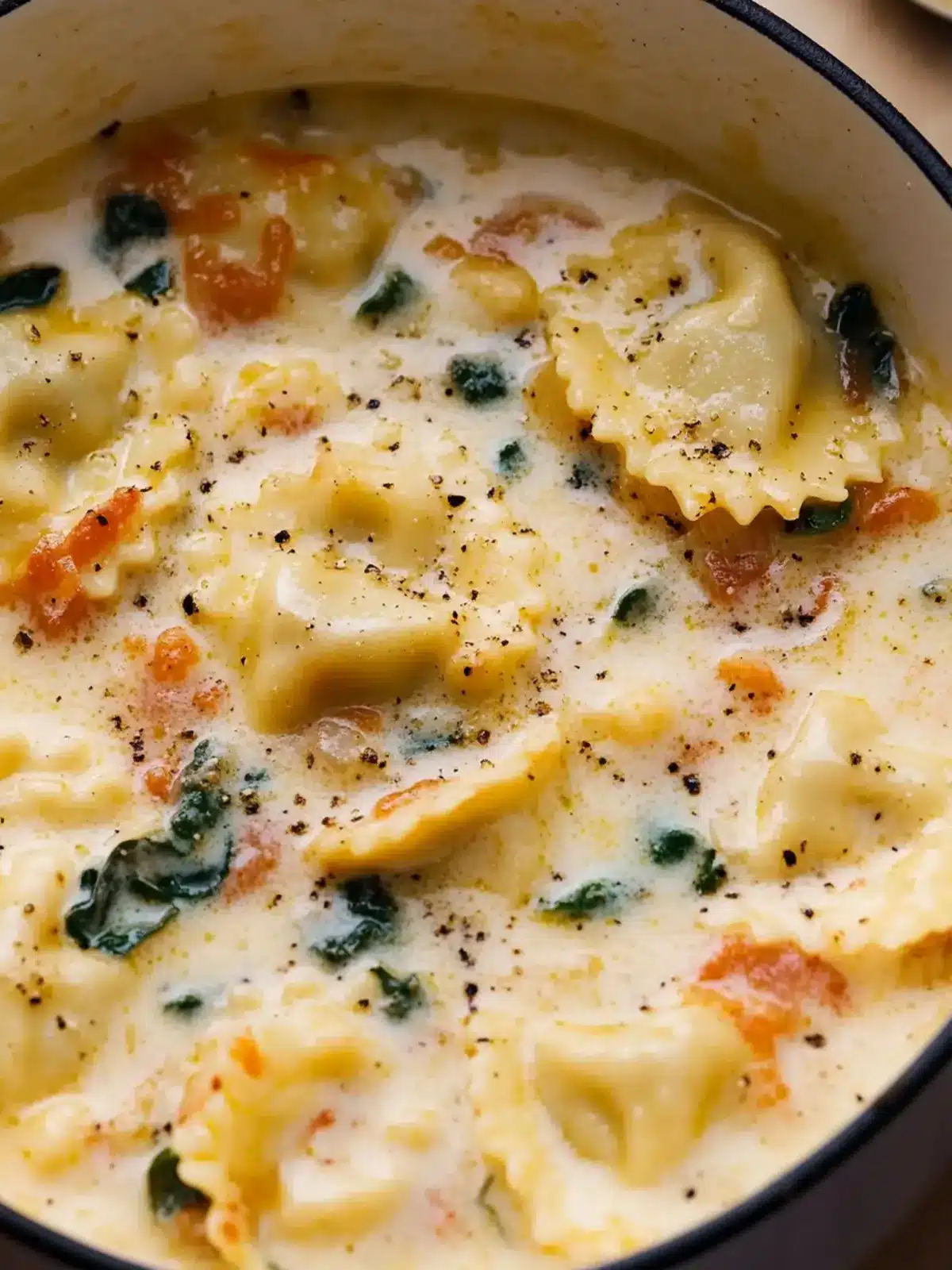 Creamy Tuscan Ravioli Soup That Warms Hearts and Homes 2 Creamy Tuscan Ravioli Soup