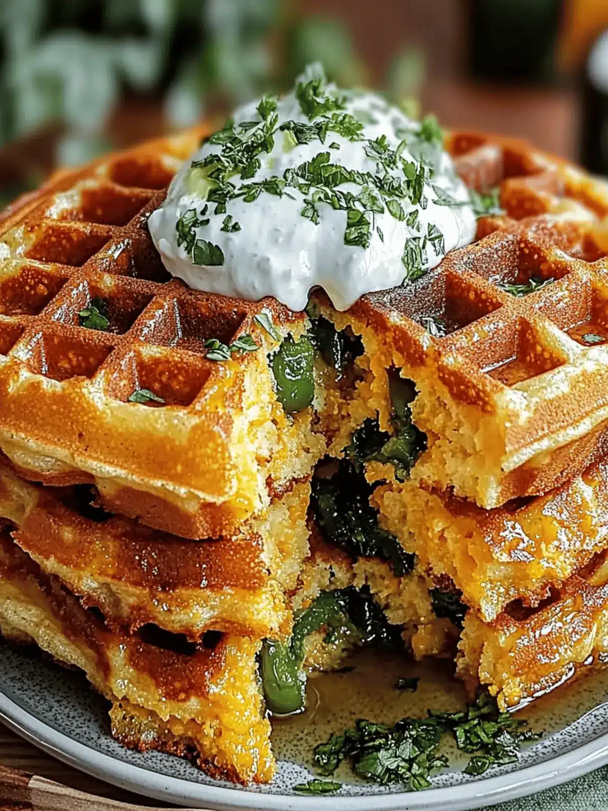 Cheddar Jalapeño Cornbread Waffles: Your New Favorite Brunch! 2 Cheddar Jalapeño Cornbread Waffles