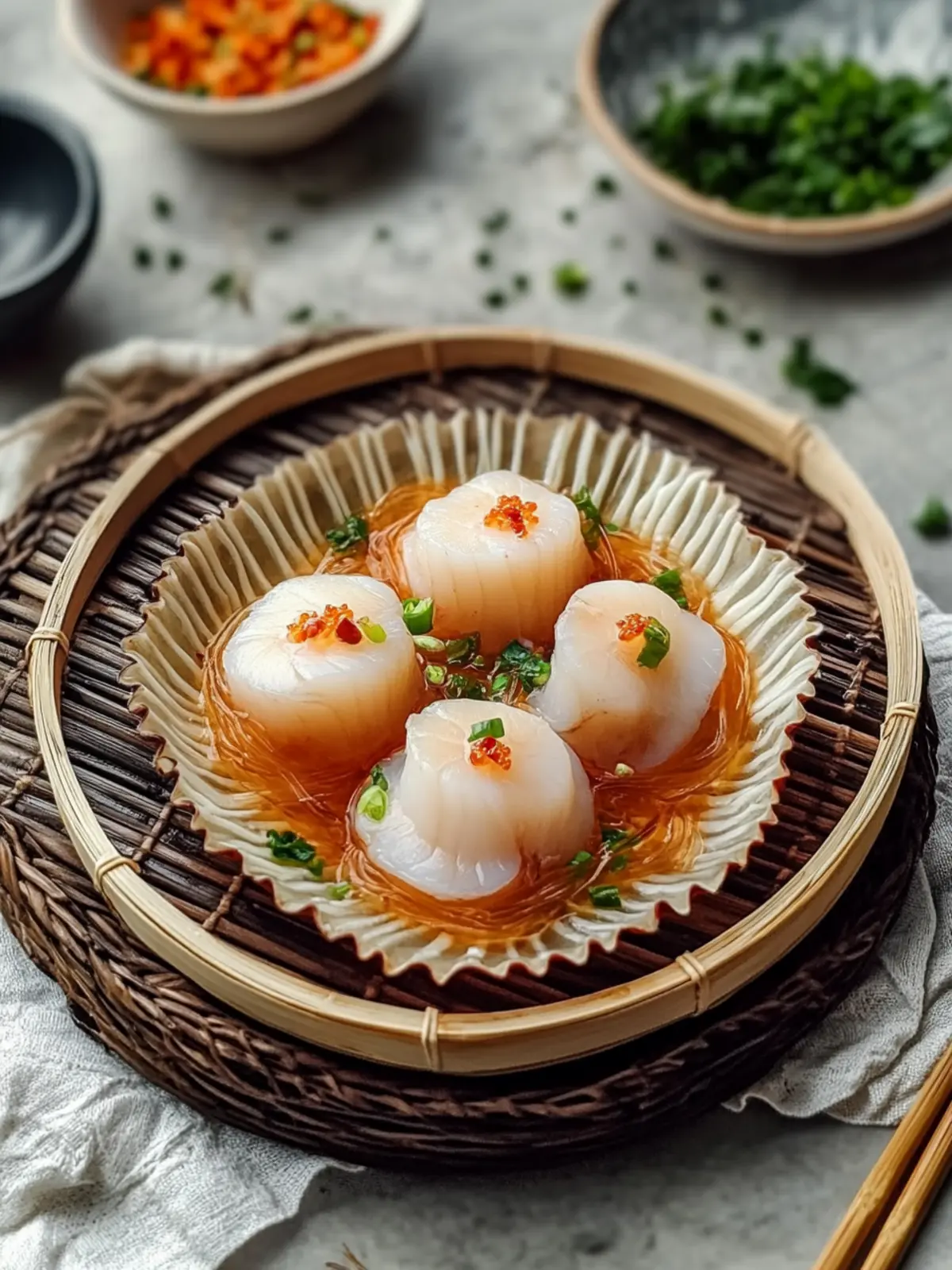 Steamed Scallops with Glass Noodles