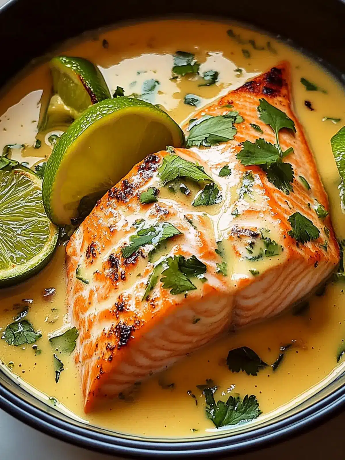 Poached Salmon in Coconut Lime Sauce