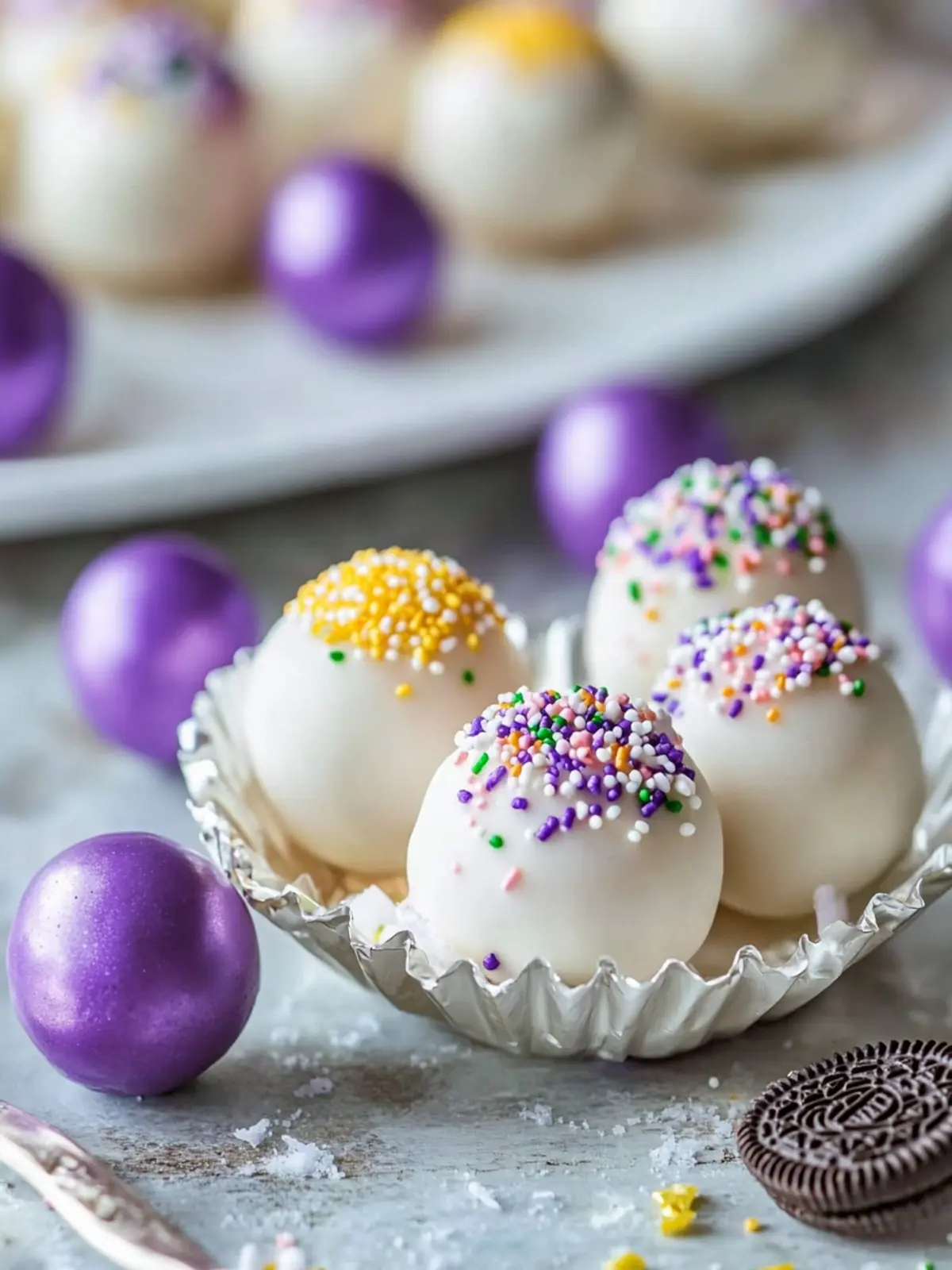 Decadent King Cake Oreo Balls for Your Next Festive Bash 2 King Cake Oreo Balls