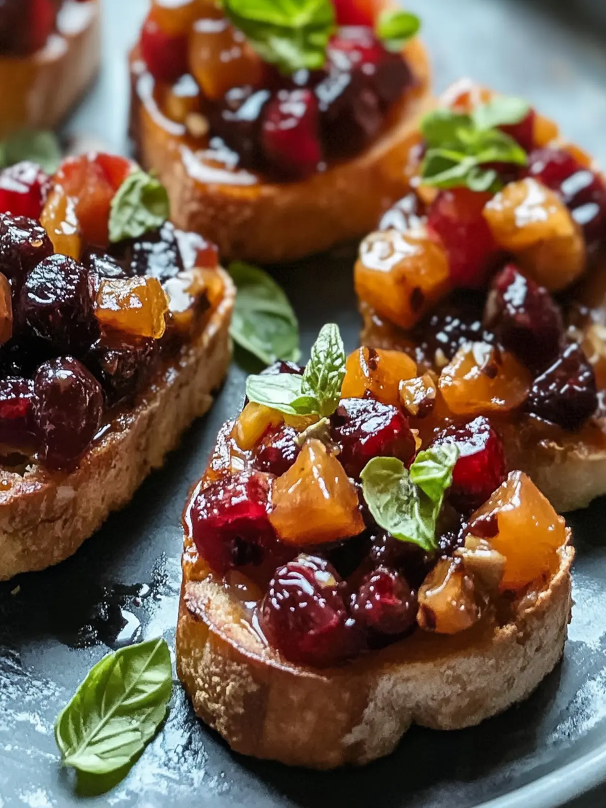 Pan-Seared Fruitcake Bruschetta