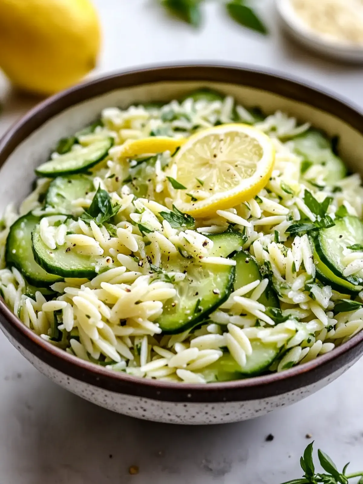 Cucumber Lemon Orzo Salad