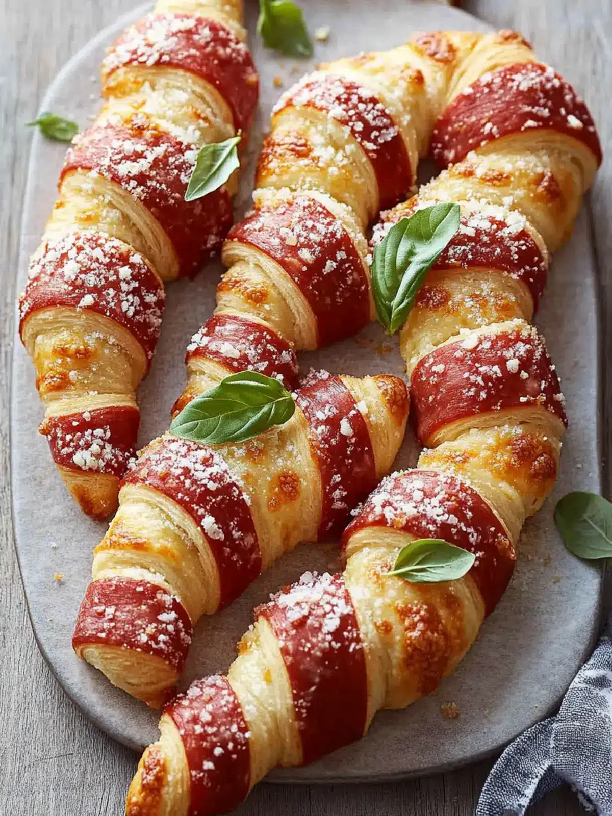 Delicious Pizza Candy Cane Crescents for Joyful Holidays 2 Pizza Candy Cane Crescent