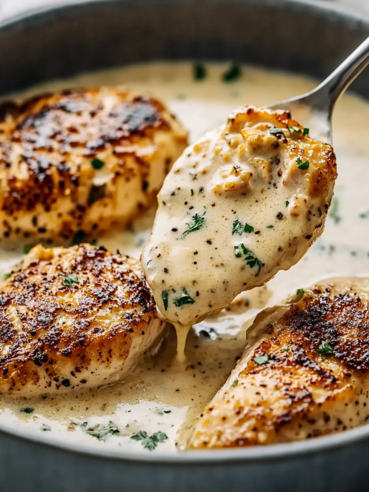 Chicken Breast and Creamy Garlic Sauce