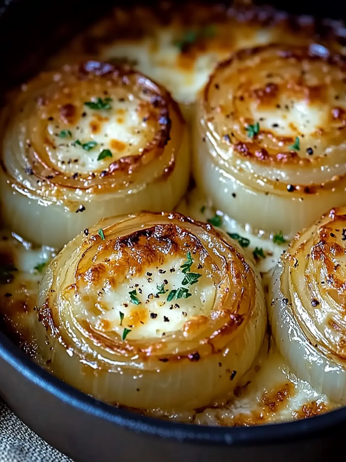 Creamy Baked Onions with Asiago Cheese