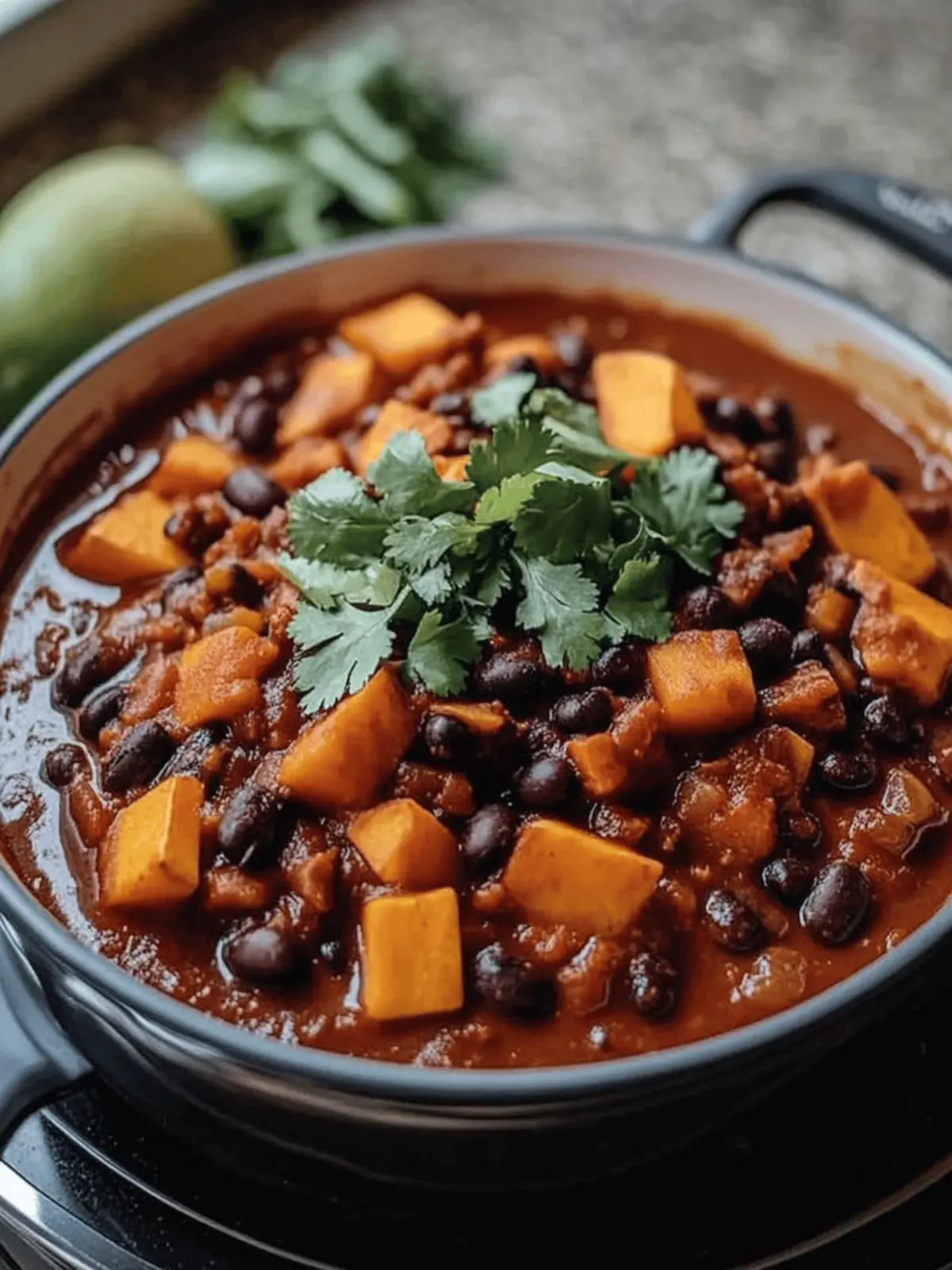 Sweet Potato & Black Bean Vegetarian Chili