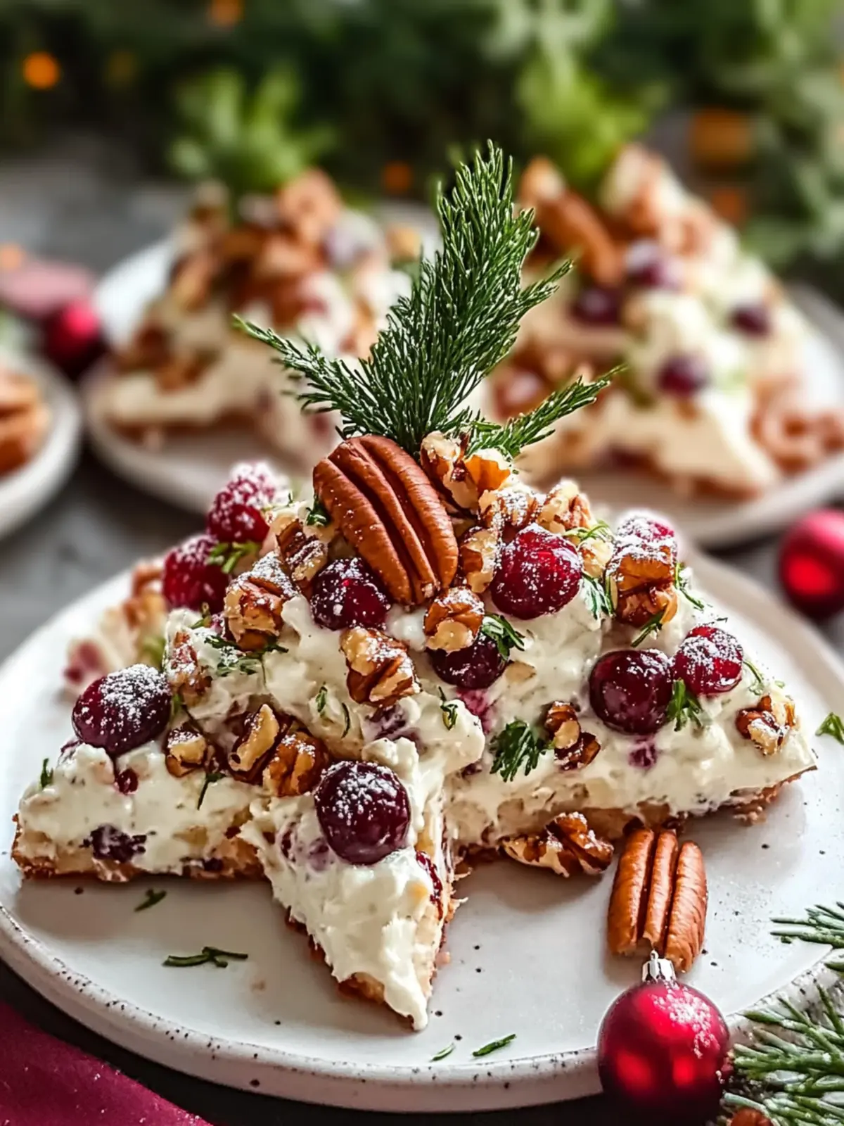 Creamy Cranberry Pecan Christmas Tree