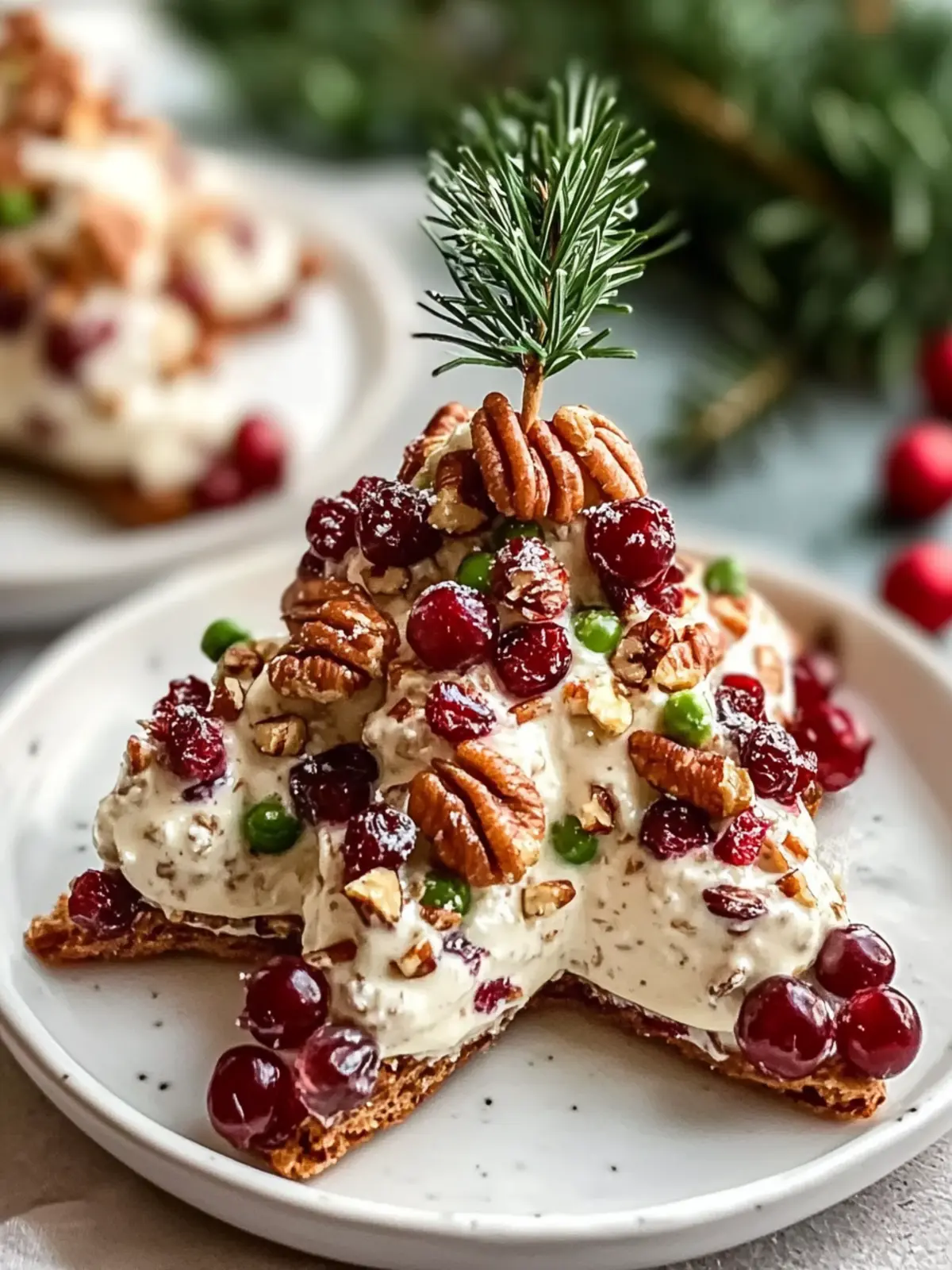 Creamy Cranberry Pecan Christmas Tree