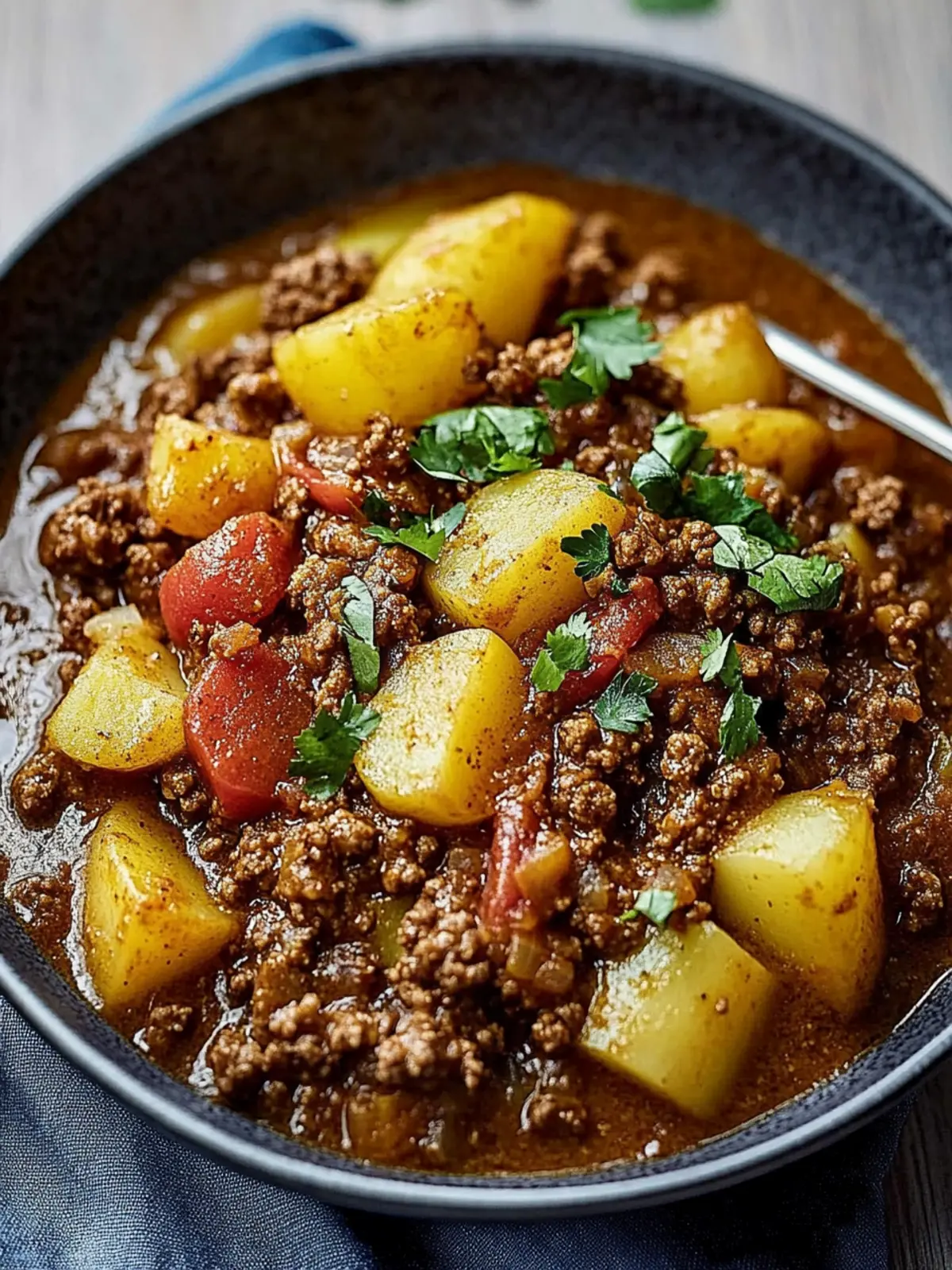 Spicy Ground Beef and Potato Curry