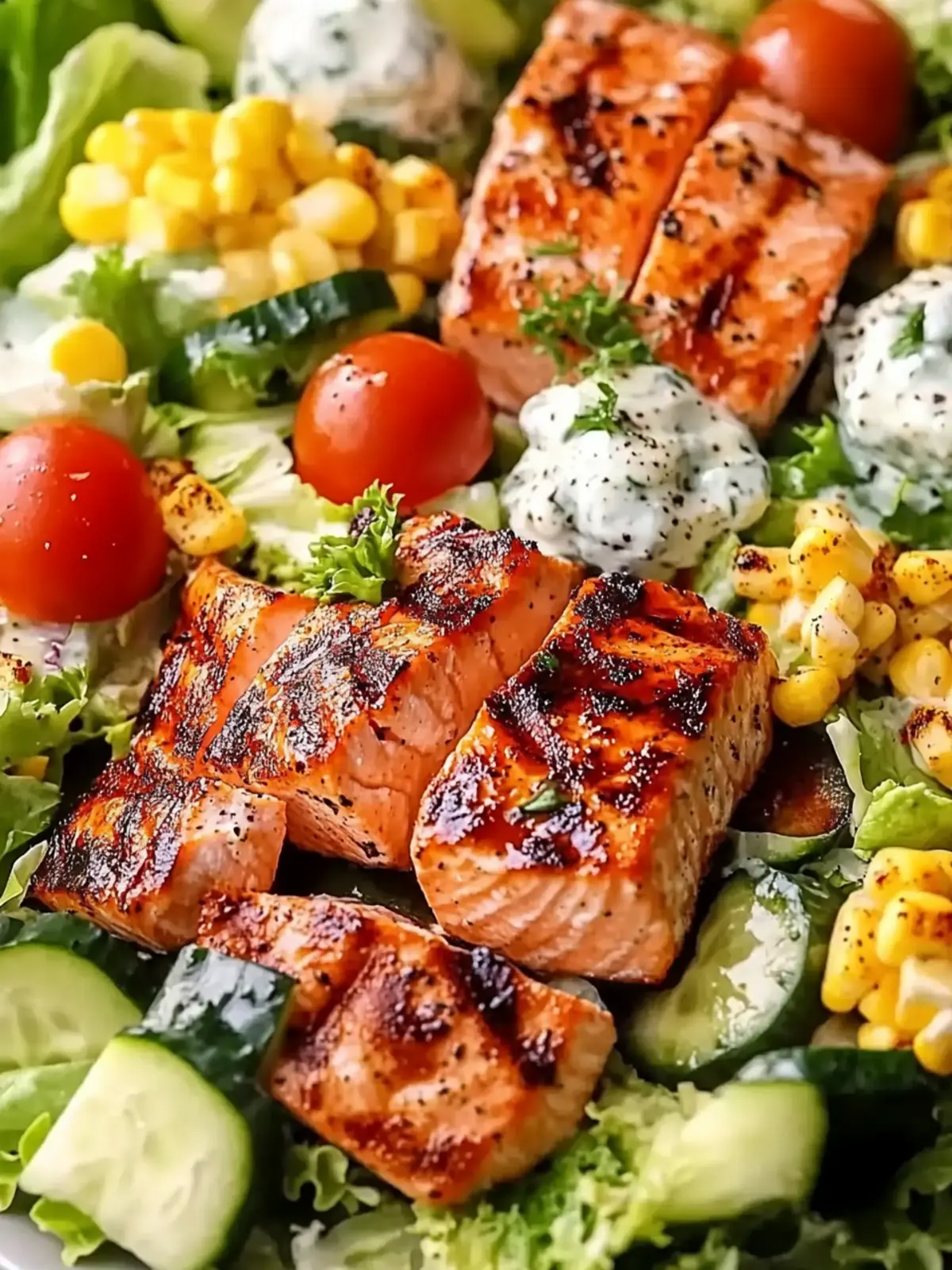 Grilled Salmon Cobb Salad