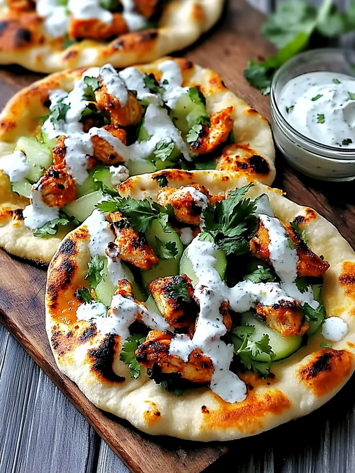Tandoori Chicken Naan Pizza