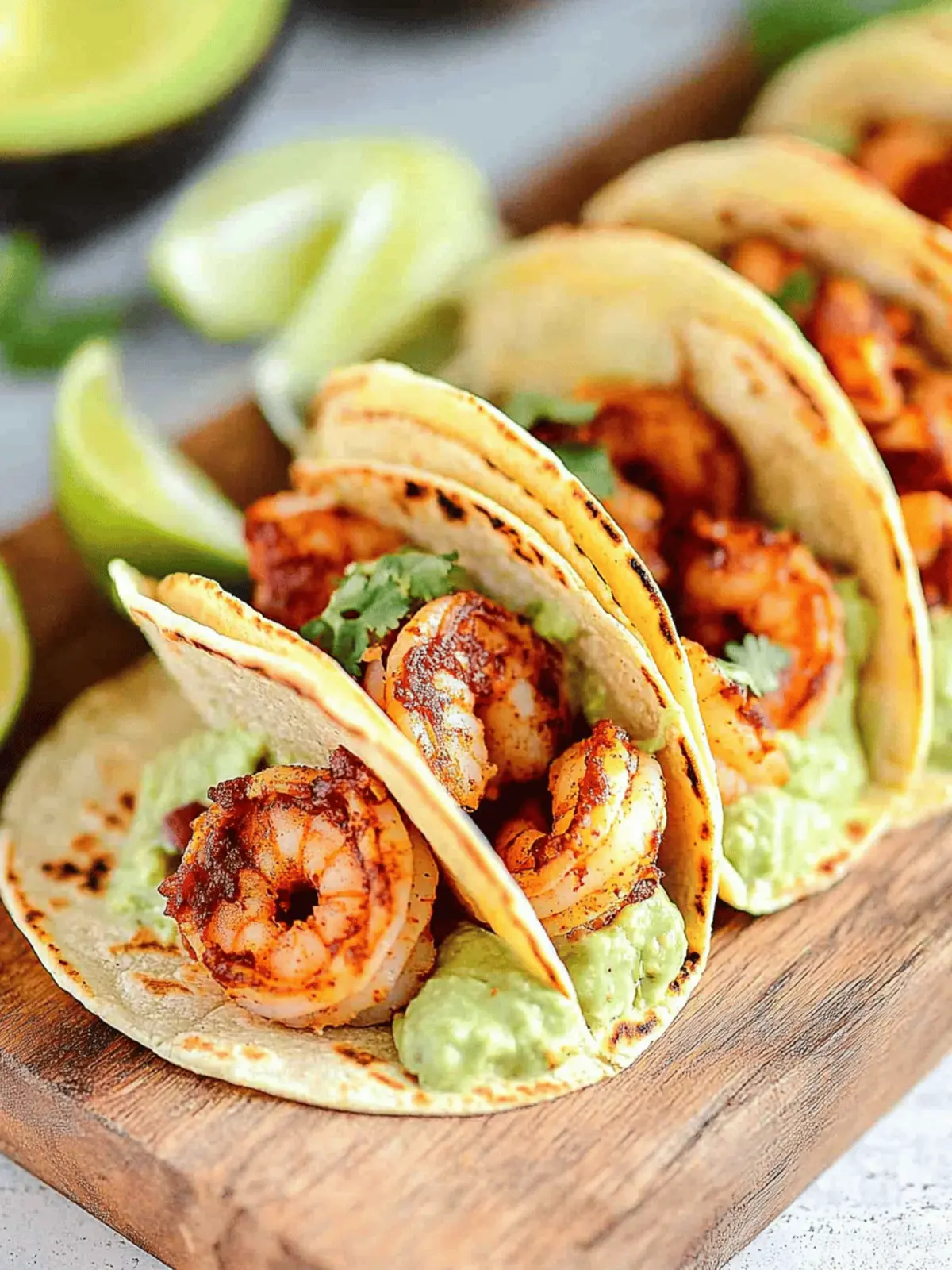 Spicy Shrimp Tacos with Avocado Crema