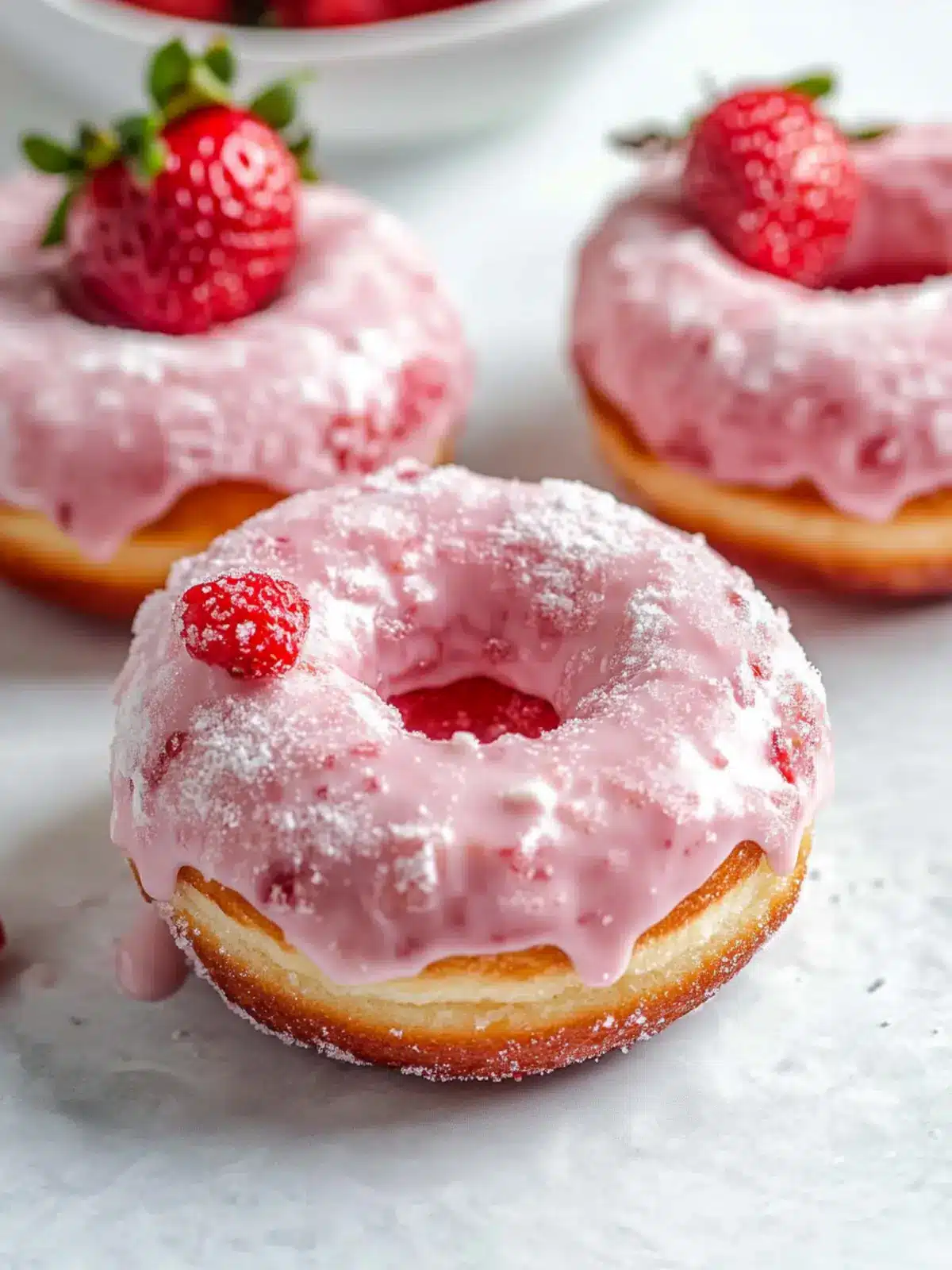Light & Fluffy Strawberry Cake Donuts for a Spring Treat 4 Strawberry Cake Donuts