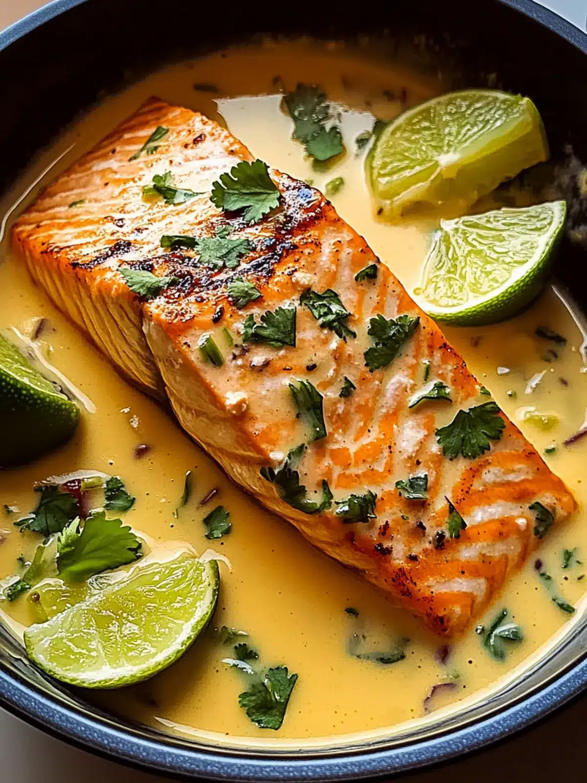 Poached Salmon in Coconut Lime Sauce