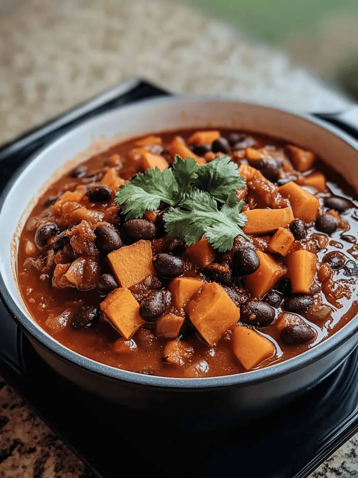 Sweet Potato & Black Bean Vegetarian Chili