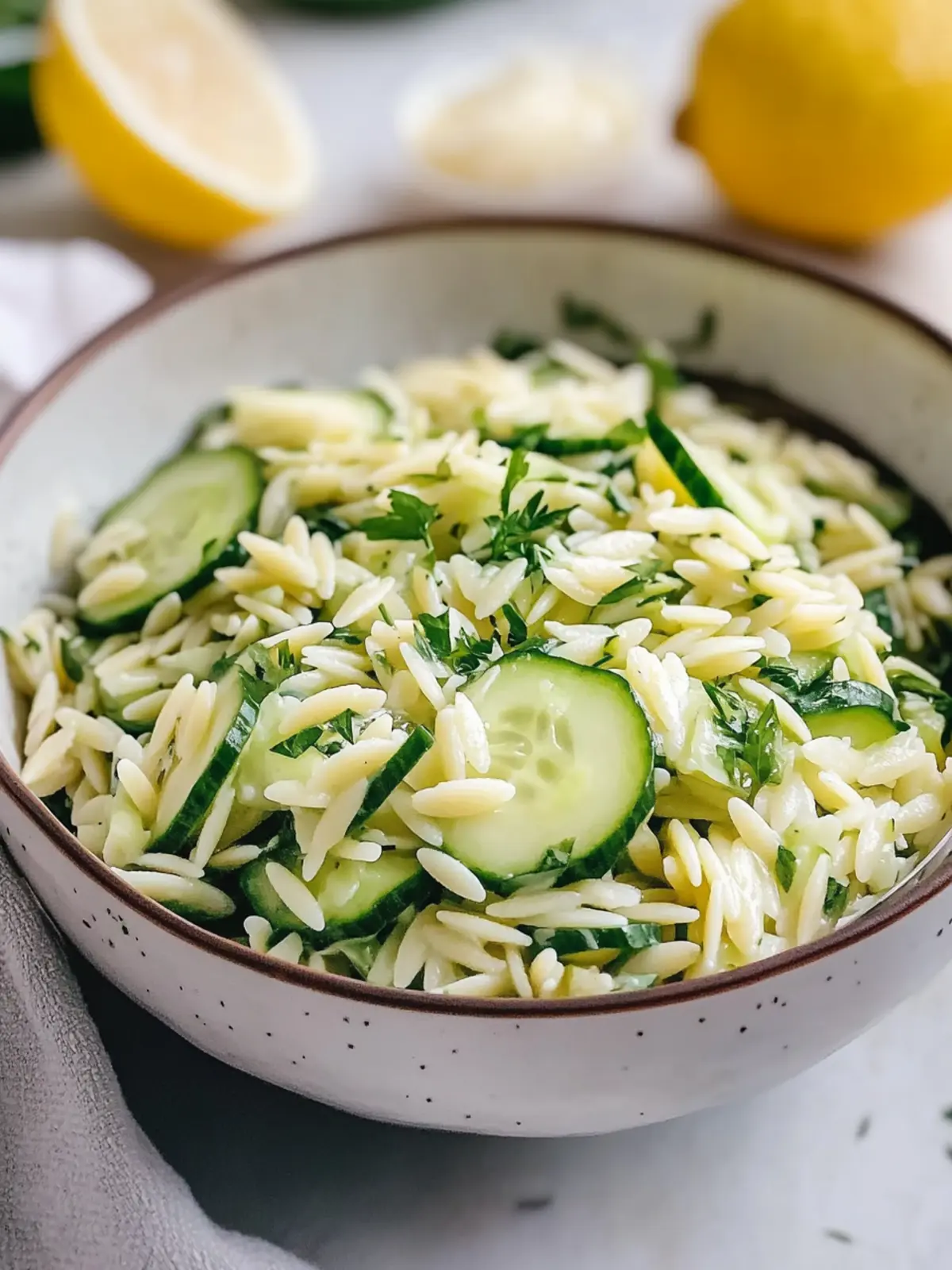 Cucumber Lemon Orzo Salad