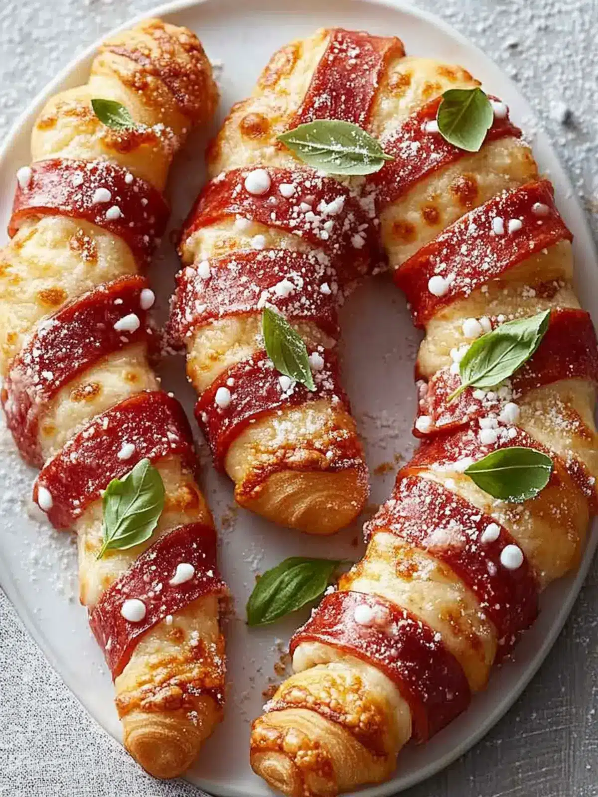 Delicious Pizza Candy Cane Crescents for Joyful Holidays 4 Pizza Candy Cane Crescent