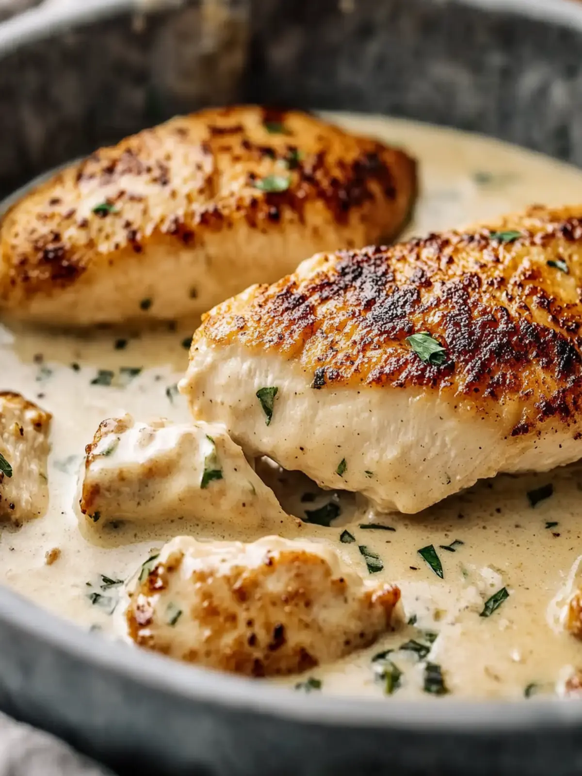 Chicken Breast and Creamy Garlic Sauce