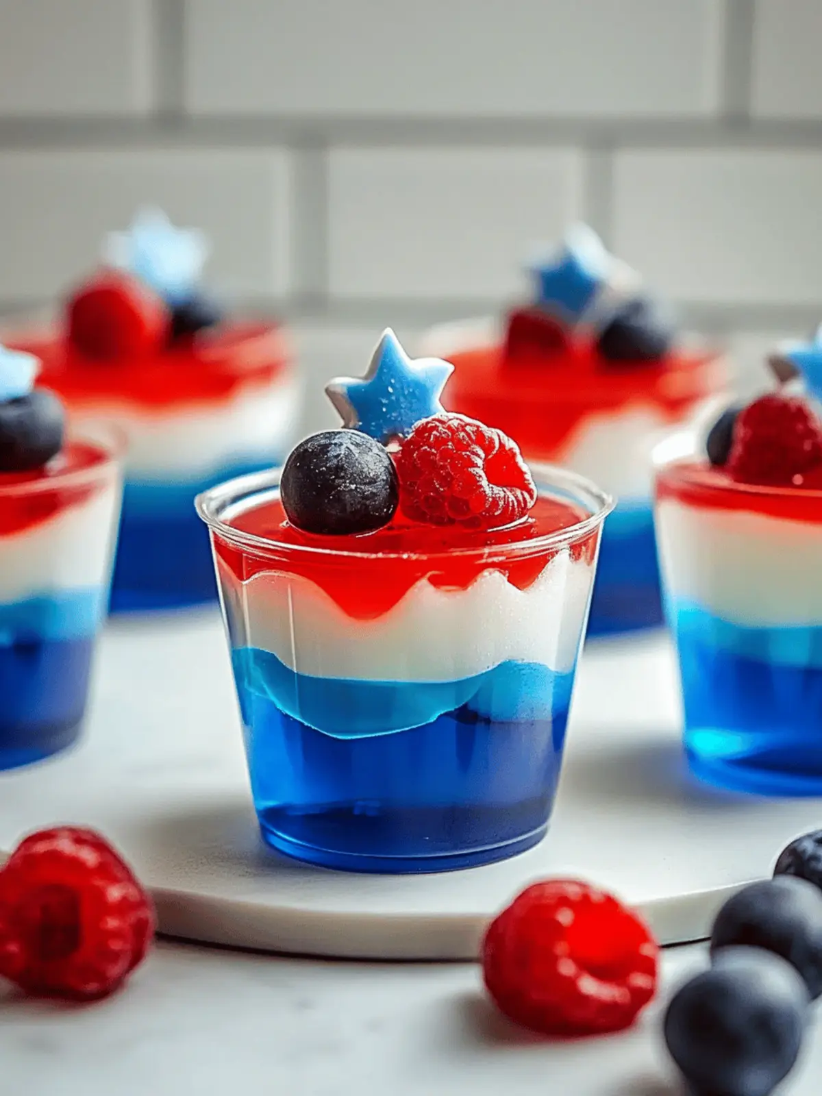 Red, White, and Blue Jello Cups