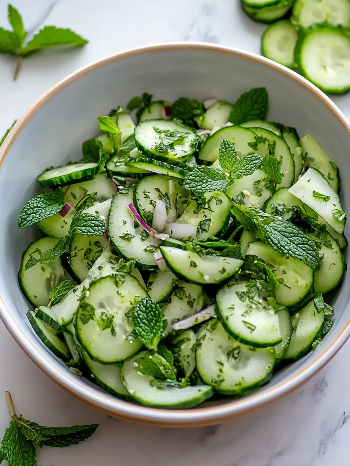 Healthy Cucumber and Mint Salad