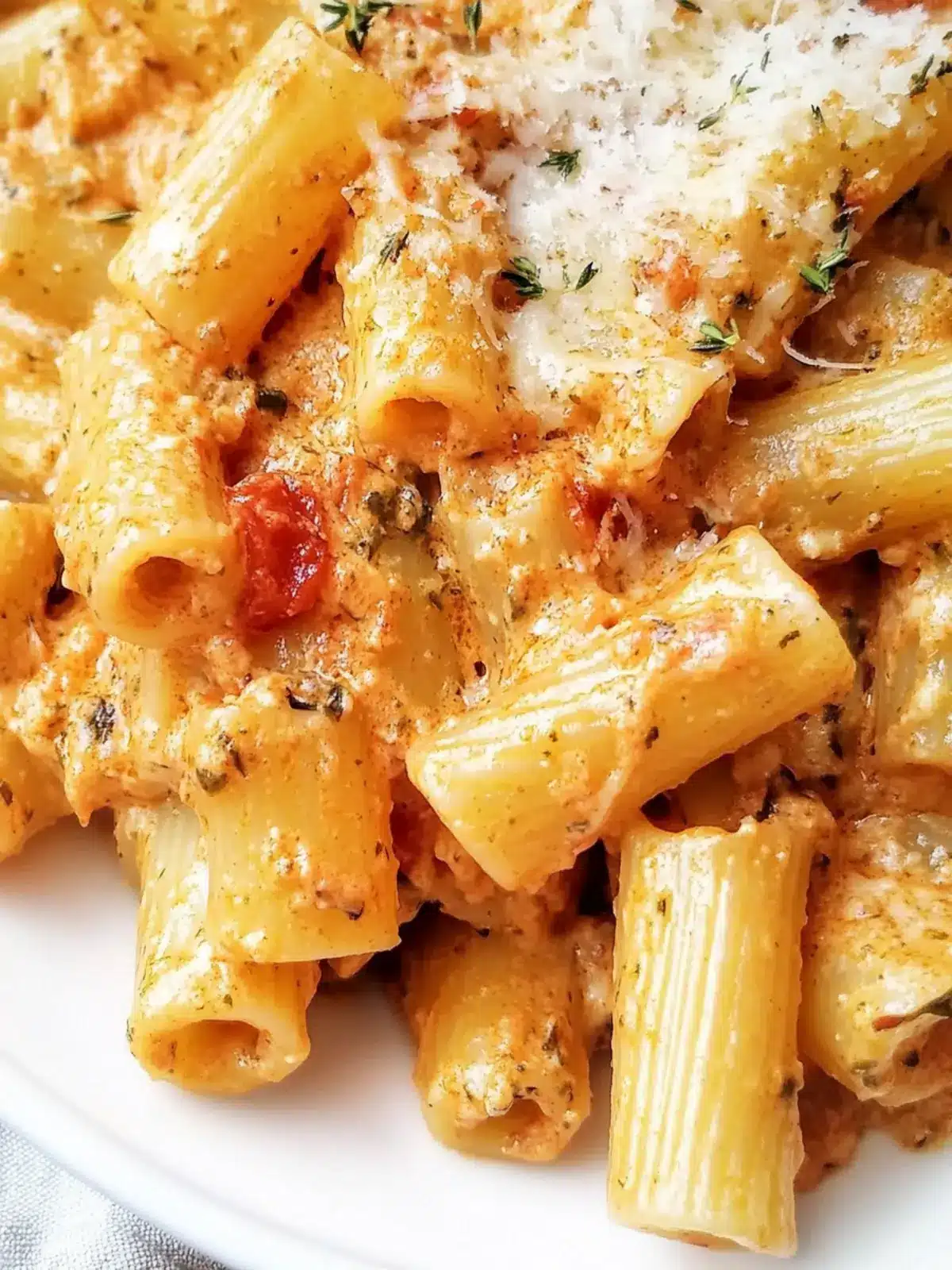 Savory Roasted Red Pepper Rigatoni in Just 30 Minutes 4 ROASTED RED PEPPER RIGATONI