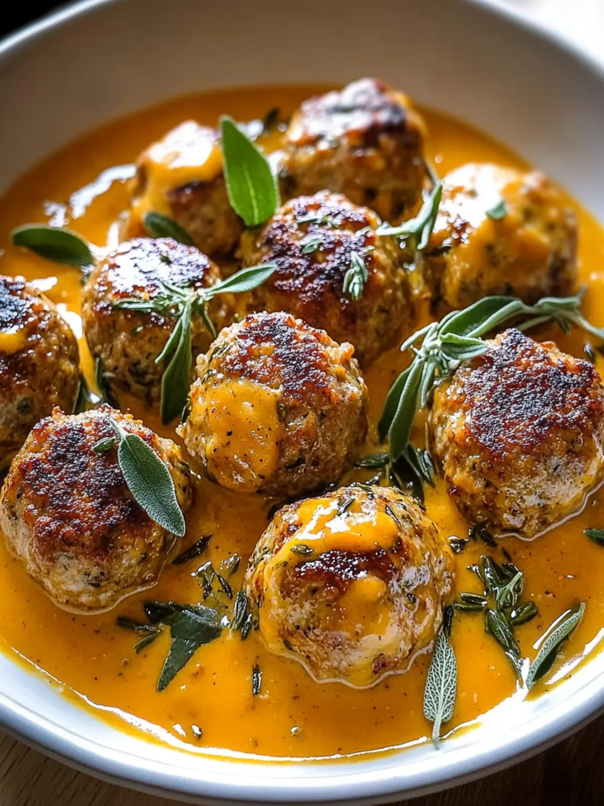 Decadent Turkey Meatballs in Pumpkin Sage Sauce You ll Love 2 Turkey Meatballs in Pumpkin Sage Sauce