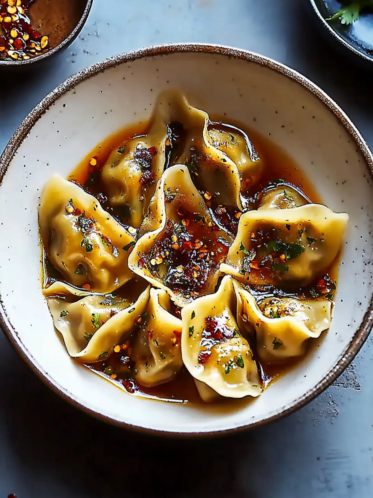 Spicy Won Tons With Chile Oil