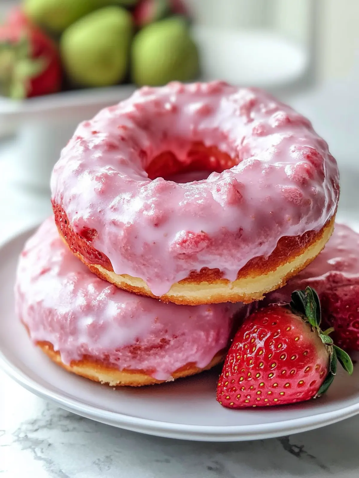 Light & Fluffy Strawberry Cake Donuts for a Spring Treat 2 Strawberry Cake Donuts