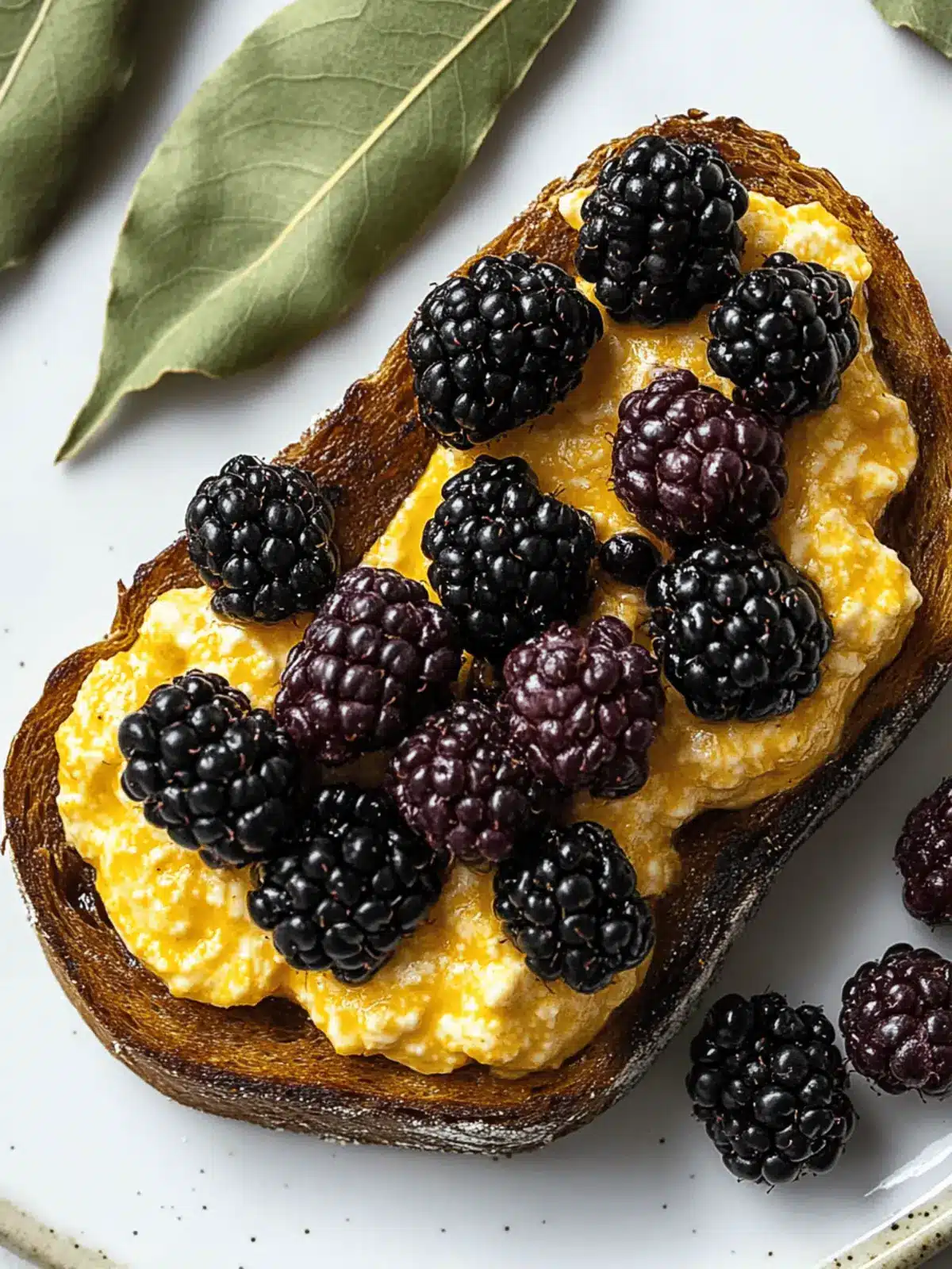 Pumpkin Whipped Ricotta Toast with Blackberries