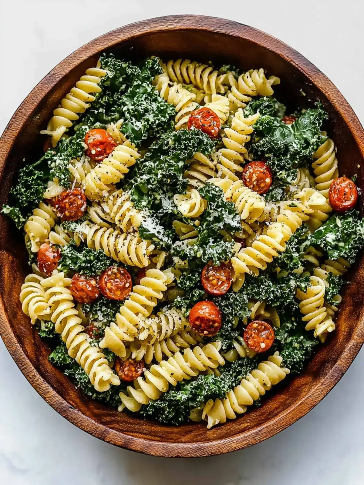 Kale Caesar Pasta Salad with Crispy Chickpeas for a Fresh Twist 4 Kale Caesar Pasta Salad