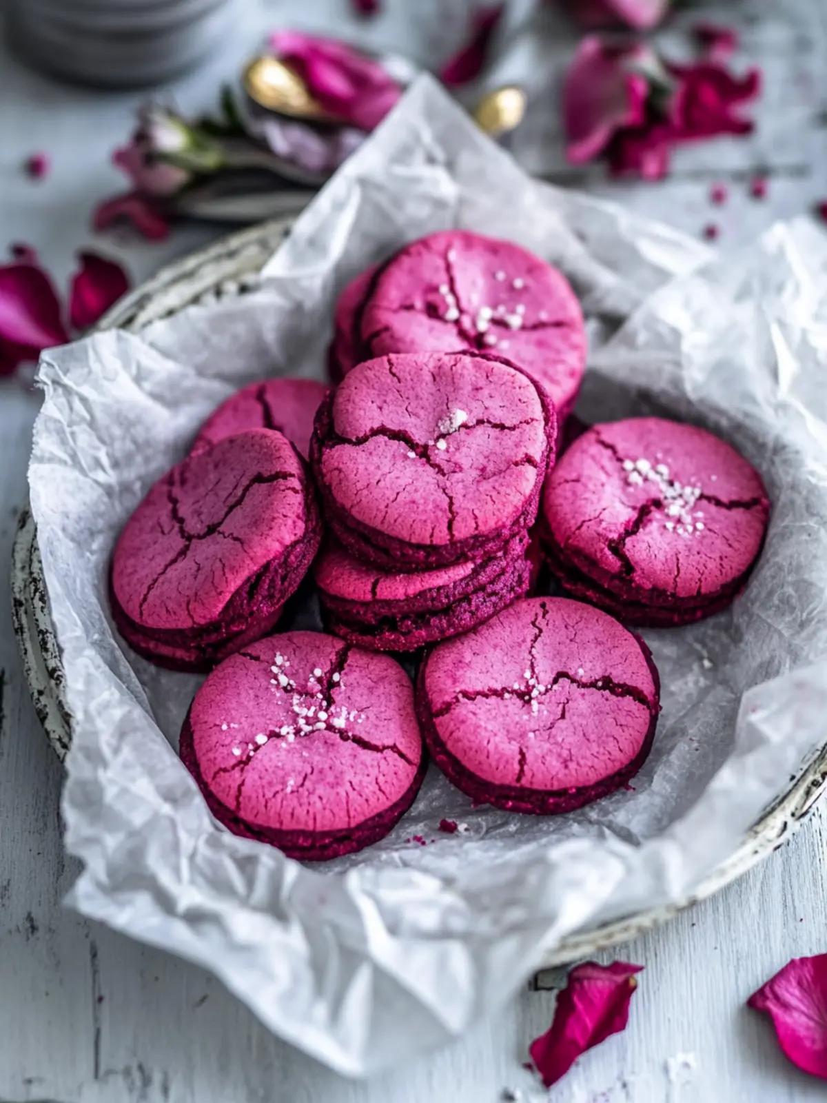 Vibrant Rose & Beet Pink Cookies: Healthy Vegan Delight 3 Rose & Beet Pink Cookies